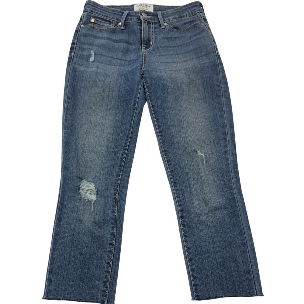 Levis Jeans Womens 2M Blue Mid Rise‎ Skinny Distressed Raw Hem Casual